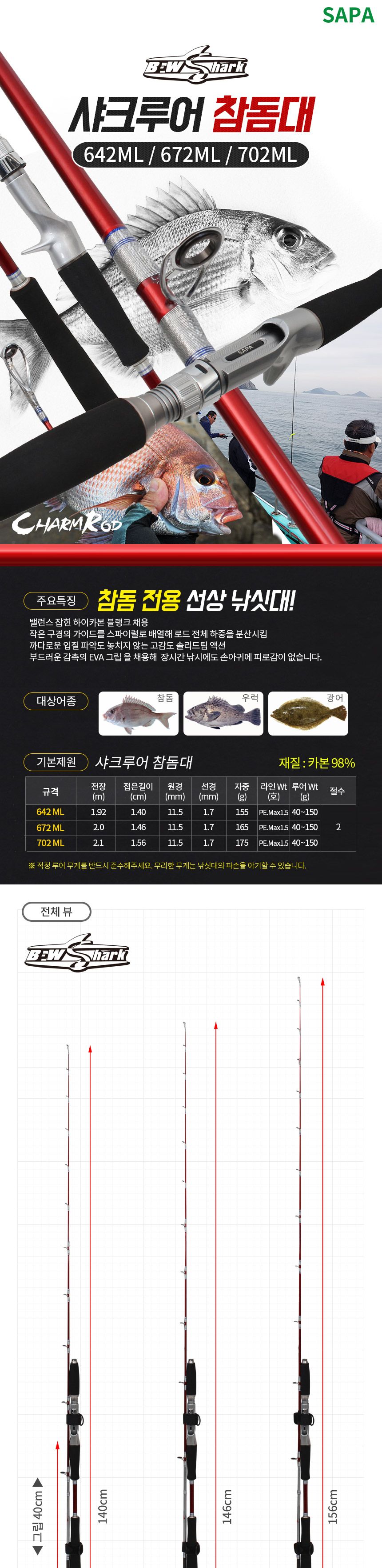 샤크루어 642ML 루어 낚시대 쭈꾸미 갑오징어 광어 참돔 바다낚시대 바다루어낚시대 루어낚시 루어낚시대 루어낚싯대 바다낚싯대 바다루어낚싯대 선상루어낚시대 선상루어낚싯대 선상루어낚시