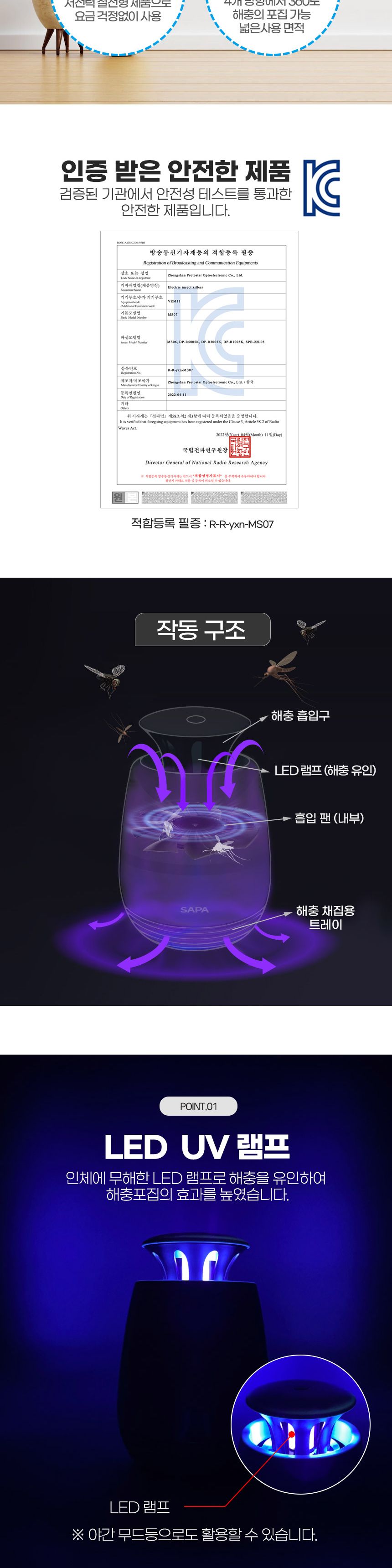 (특가)싸파 버그킬러 모기 해충 퇴치기 SPB-22L05 포집기 x 16개/살충기/퇴치기/벌레퇴치기/전격살충기/모