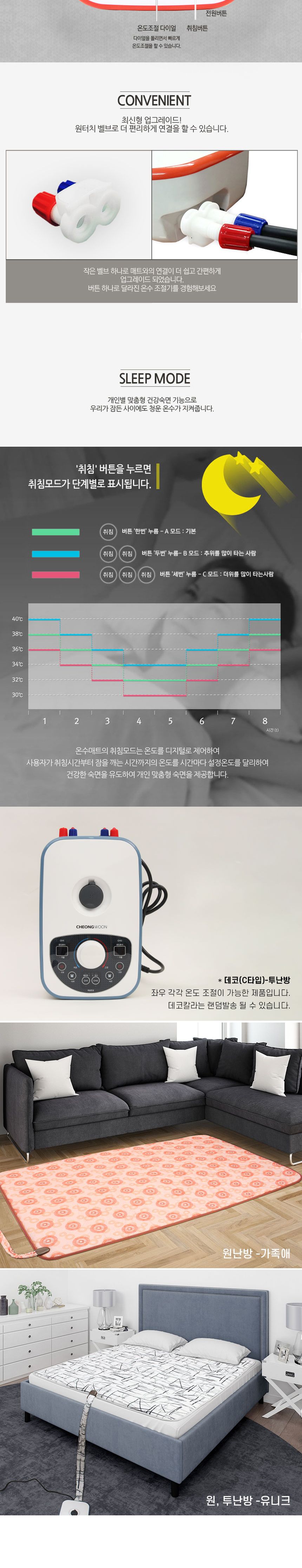 싸파 가족애 온수매트 더블 150x200 원채널 원난방/더블온수매트/더블온수난방매트/전기온수매트/전기매트/