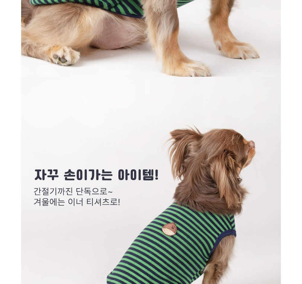 스트라이프 티셔츠(피넛)/강아지티셔츠/강아지티/반려견티/반려견티셔츠/반려견산책옷/강아지산책옷/개산책
