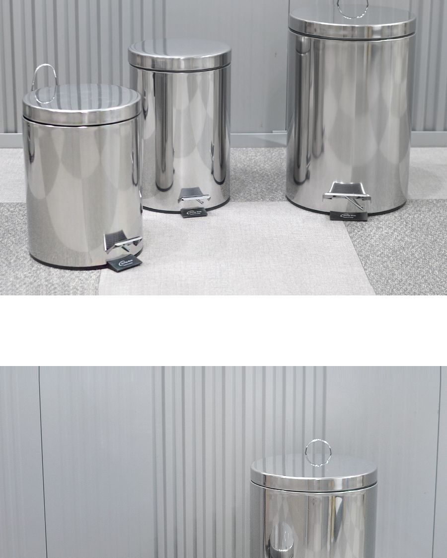 스텐 페달 휴지통 3L 휴지통 쓰레기통 원형휴지통 회사휴지통 업소용휴지통 다용도휴지통 사무실휴지통 화장실휴지통 사무실쓰레기통 식당휴지통 페달쓰레기통 방쓰레기통
