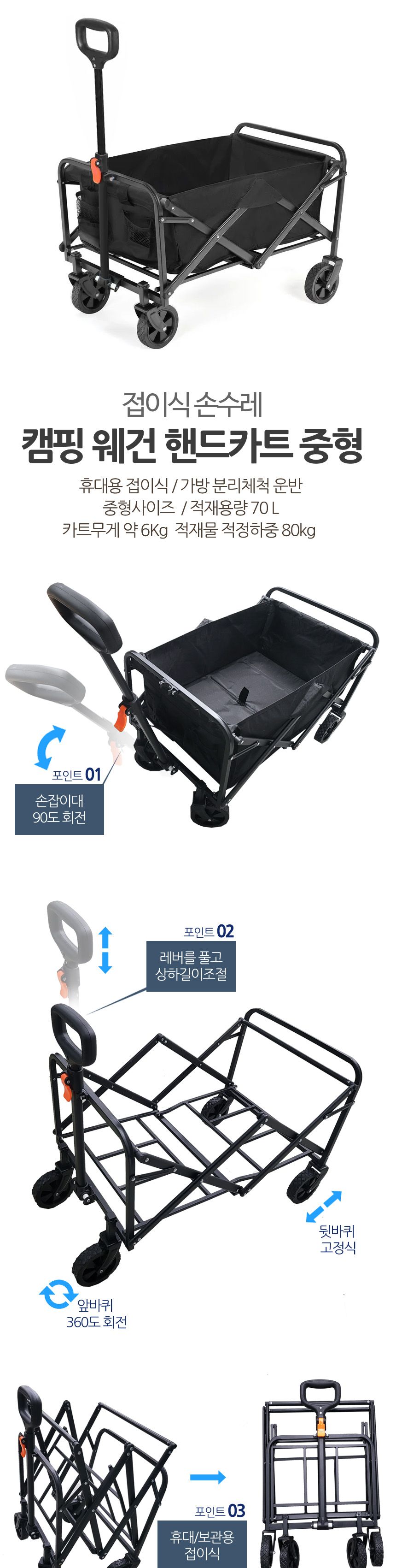 캠핑 웨건 접이식 핸드카트 핸디웨건 폴딩웨건 이동식웨건 웨건 웨건카트 이동웨건 다용도웨건 접이식캠핑웨건 캠프웨건