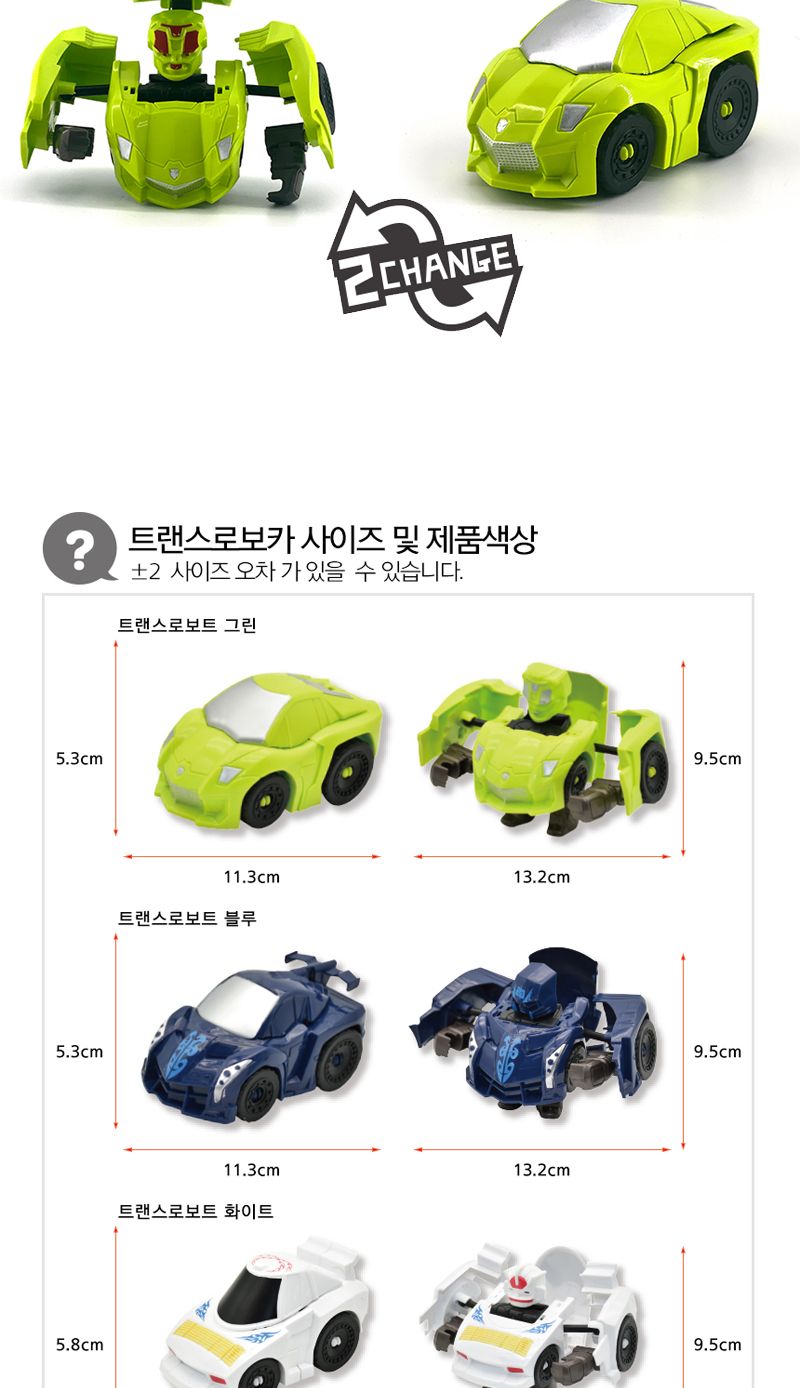 트랜스로보카 3개 미니자동차장난감 변신완구 변신장난감 자동차완구 피규어완구 변신로봇 자동차로봇 2단변신 로보트장난감 유아장난감 변신자동차 변신로봇 어린이선물 판촉물소량