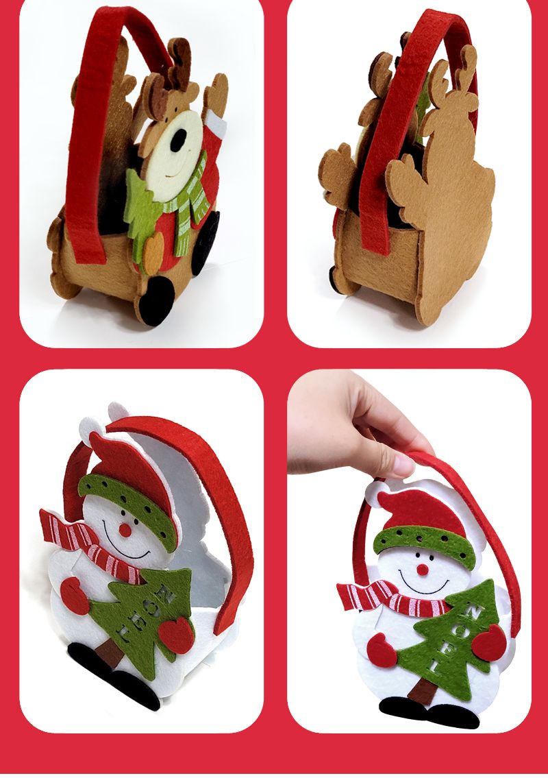 크리스마스 산타 펠트 선물가방(8개)/트리가방/눈사람가방/산타가방/루돌프가방/부직포가방/선물가방/캔디