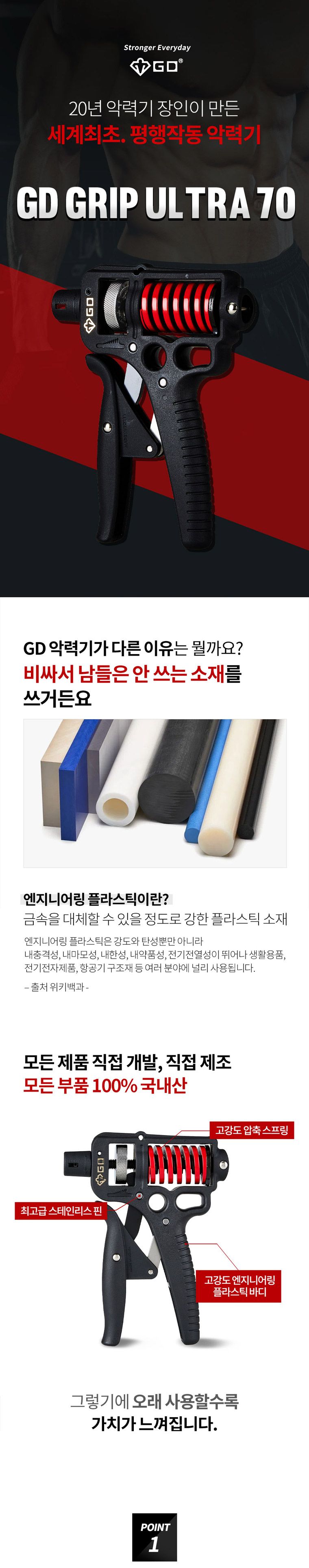 GD GRIP ULTRA 70 헬스용품 완력기 악력기 악력강화운동 손지압기 실내용운동기구 스포츠완력기 손완력기 손운동 손근력강화 헬스용완력기