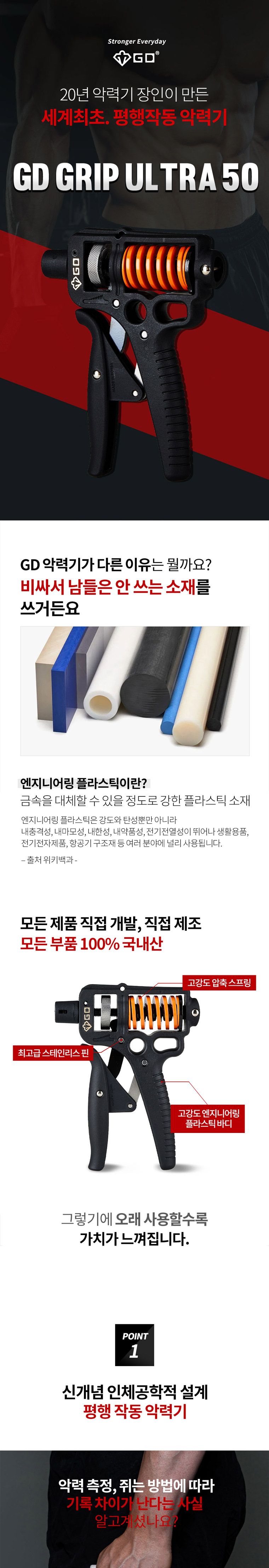 GD GRIP ULTRA 50 헬스용품 완력기 악력기 악력강화운동 손지압기 실내용운동기구 스포츠완력기 손완력기 손운동 손근력강화 헬스용완력기