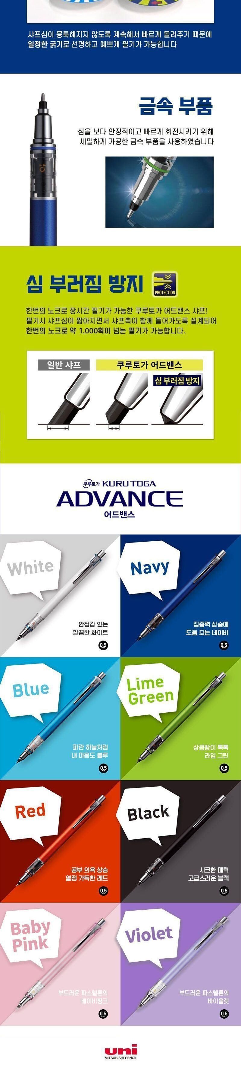 M5-559_ 쿠루토가 어드밴스 샤프 (0.5mm) 샤프 문구용샤프 팬시용샤프 필기샤프 수업샤프 학생샤프 어드밴스샤프 문구점샤프 사무용샤프 가정용샤프