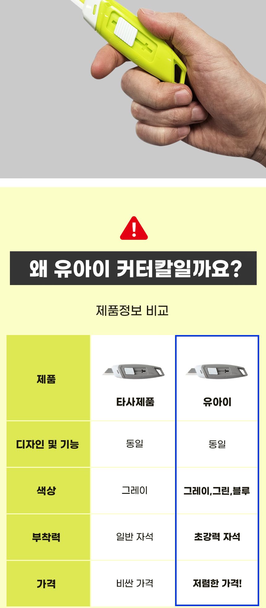 유아이 세라믹 커터칼 박스칼 박스커터 포장커터 다용도커터 사무실커터 오피스커터 카타칼 세라믹카타 편한커터 안전커터