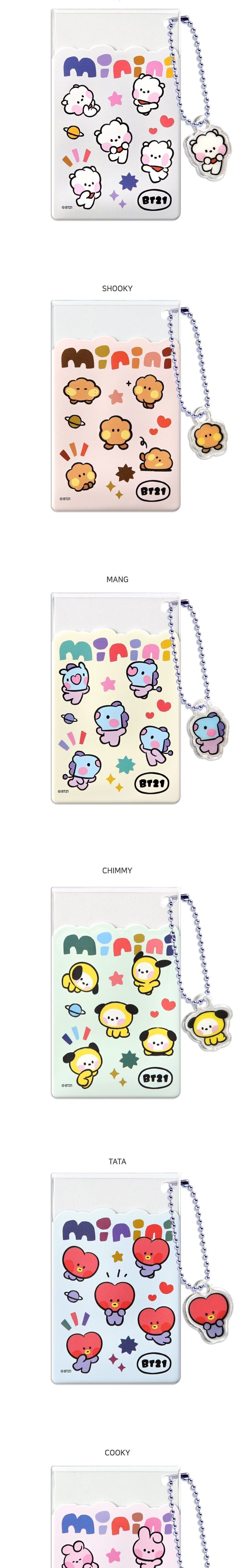 (BT21) 클리어 카드 포켓 - 미니니 클리어카드포켓 카드홀더 월렛 카드포켓 카드월렛 카드케이스 지갑 카드지갑 카드용지갑 카드집 카드파우치