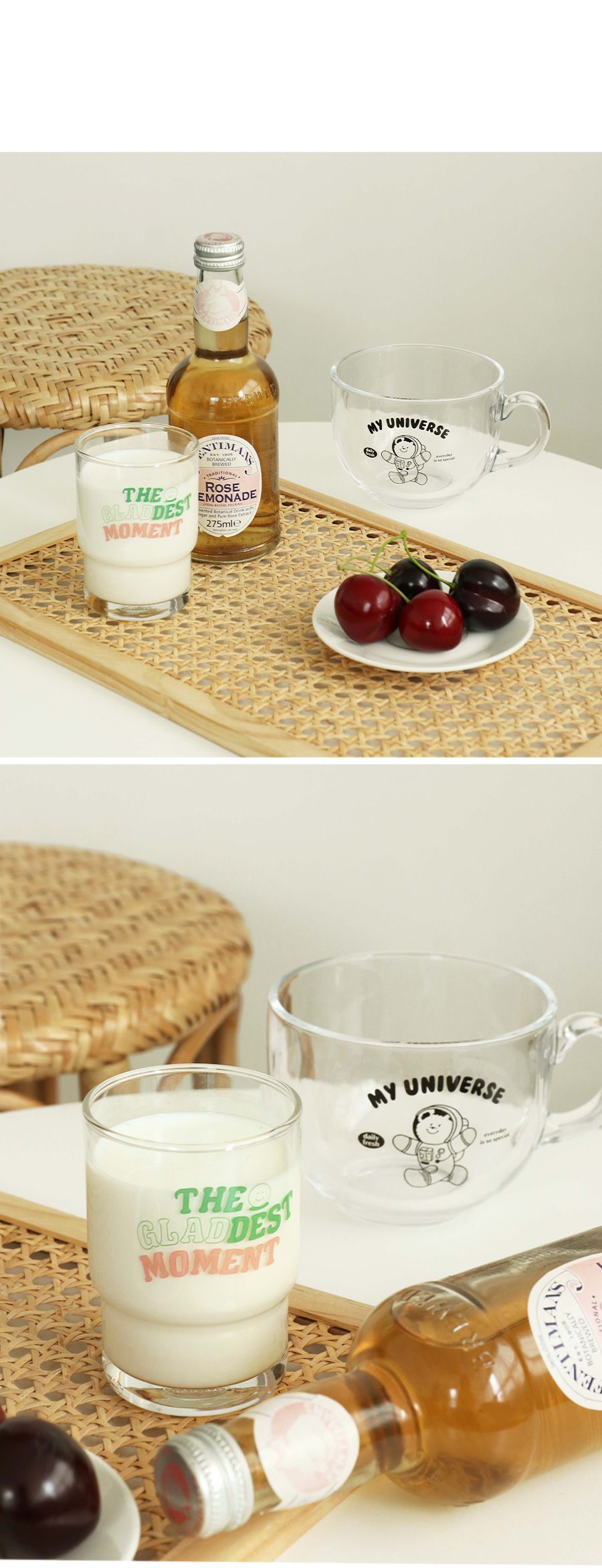 아이코닉 굿모닝 스택 유리컵 245ml 유리컵 컵 컵 물컵 음료컵 주스컵 유리컵 유리잔 물잔 음료잔 투명유리잔 투명유리컵