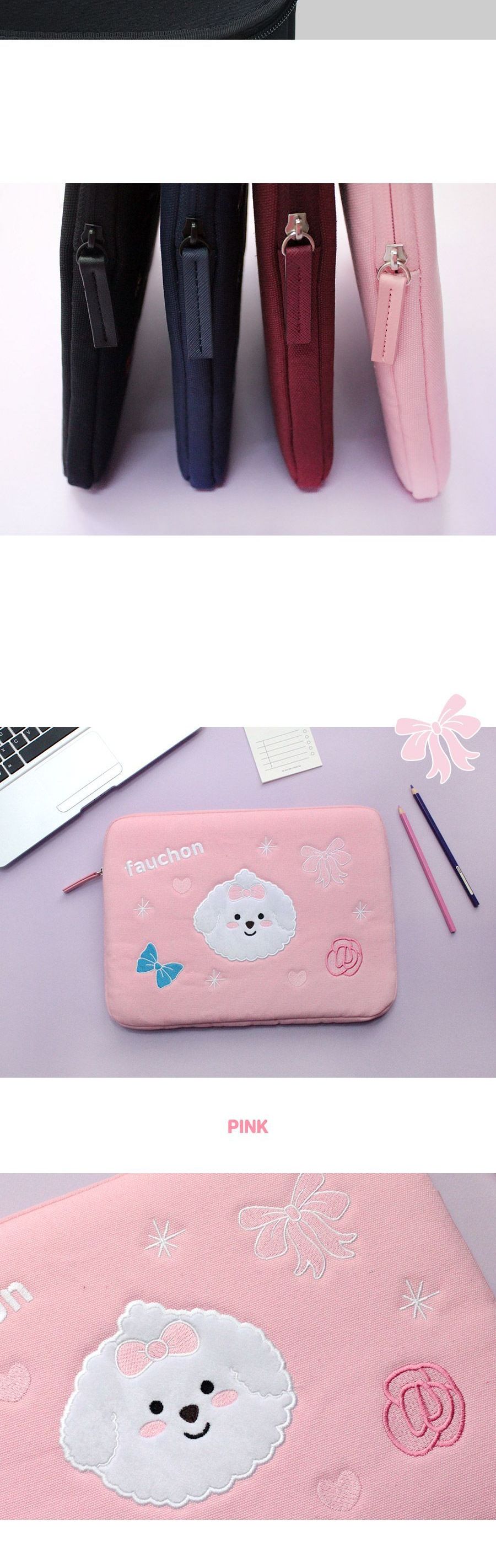 옐로우포스트 쁘숑앤포숑 13 캔버스 노트북 파우치/노트북케이스/노트북파우치/노트북보관/노트북수납/귀여