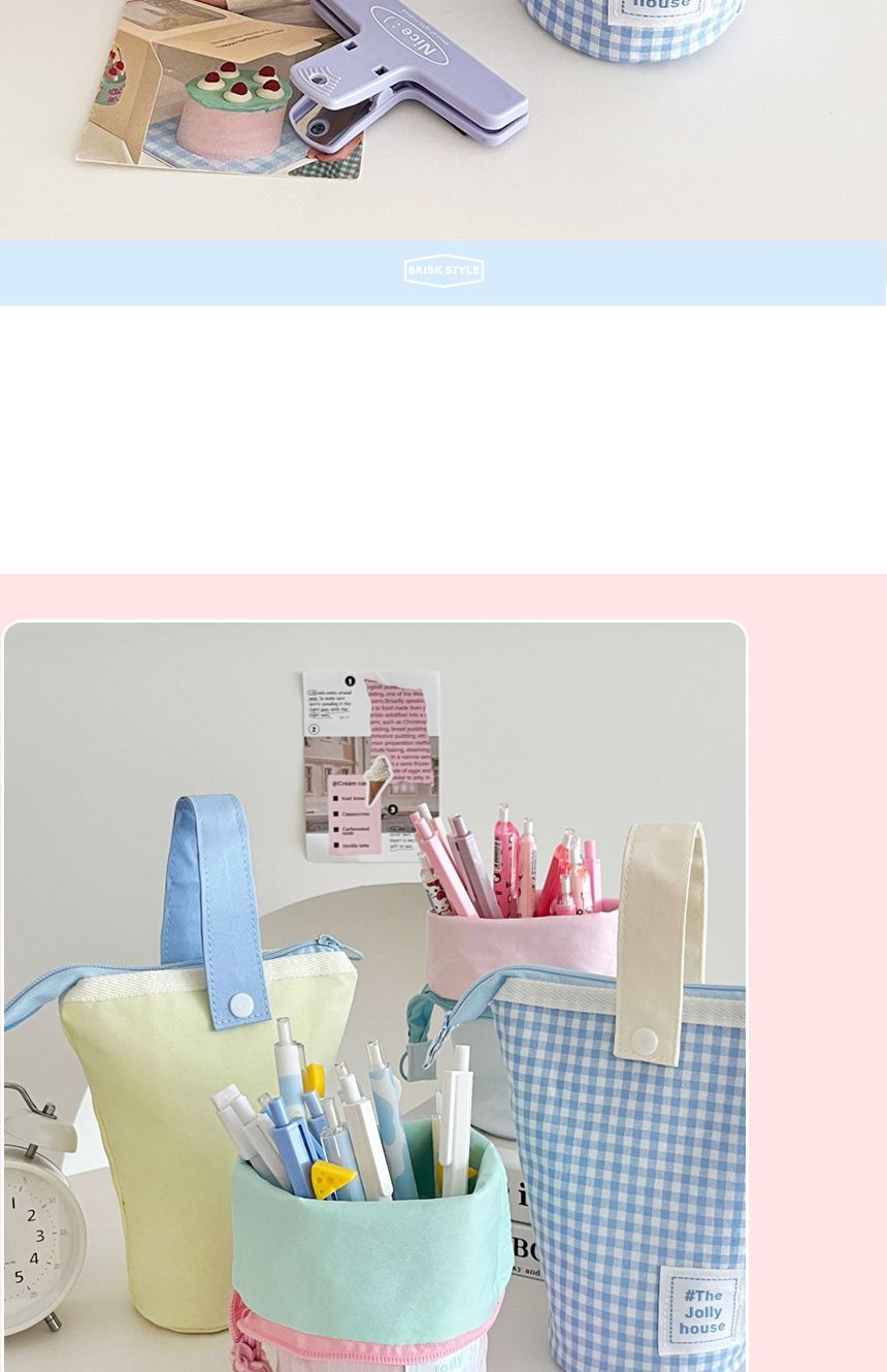 브리스크스타일 파스텔 스탠딩 필통 4컬러 스탠딩필통 스탠딩펜파우치 펜파우치 멀티파우치 수납필통 팬시필통 펜슬파우치 펜슬케이스 필통 필기구통 펜케이스 연필케이스