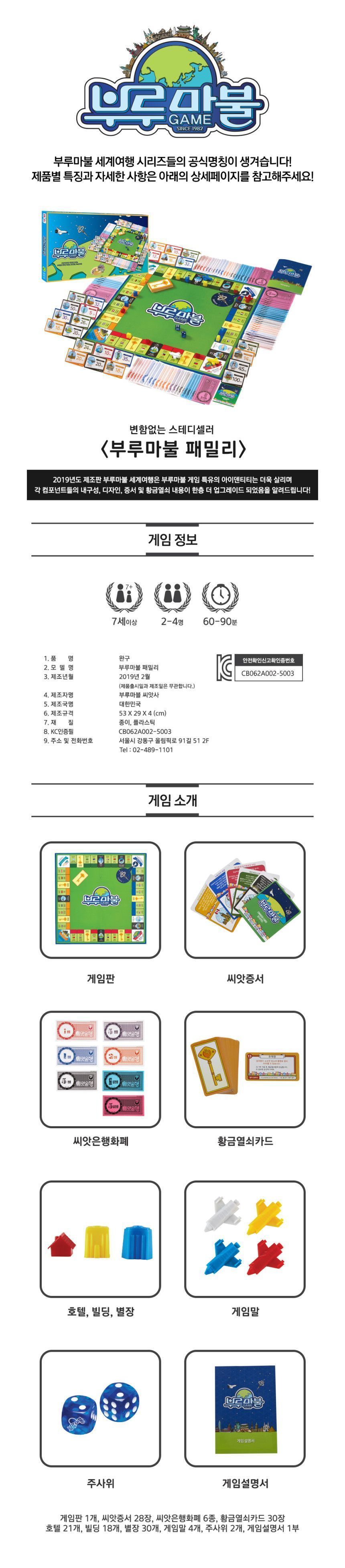 부루마불 게임 (패밀리)/부루마블/부루마블게임/가족보드게임/전략게임/전략보드게임/실내보드게임/보드게