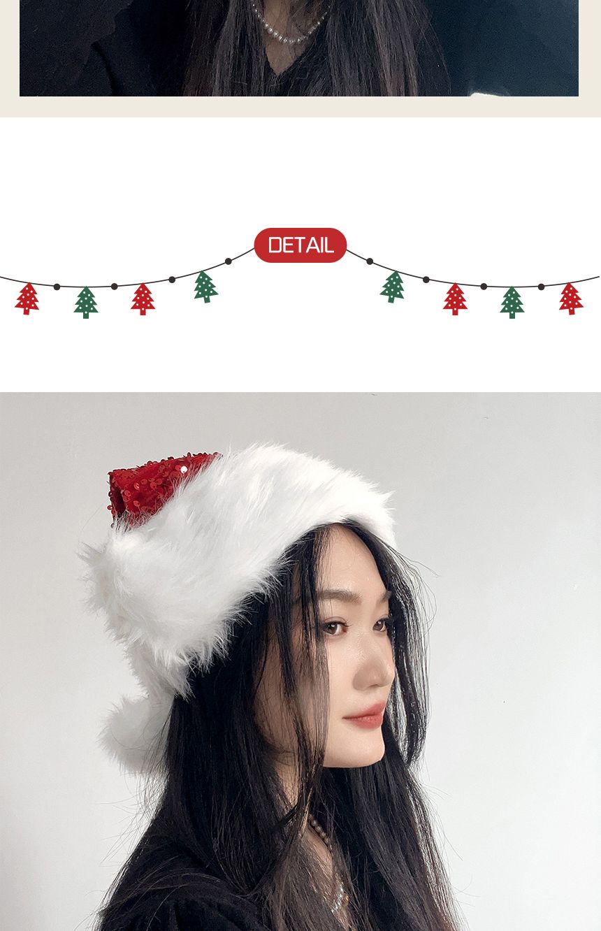 스팽글 벨벳 산타 모자/스팽글산타모자/파티모자/파티용모자/산타모자/산타클로스모자/크리스마스모자/크리