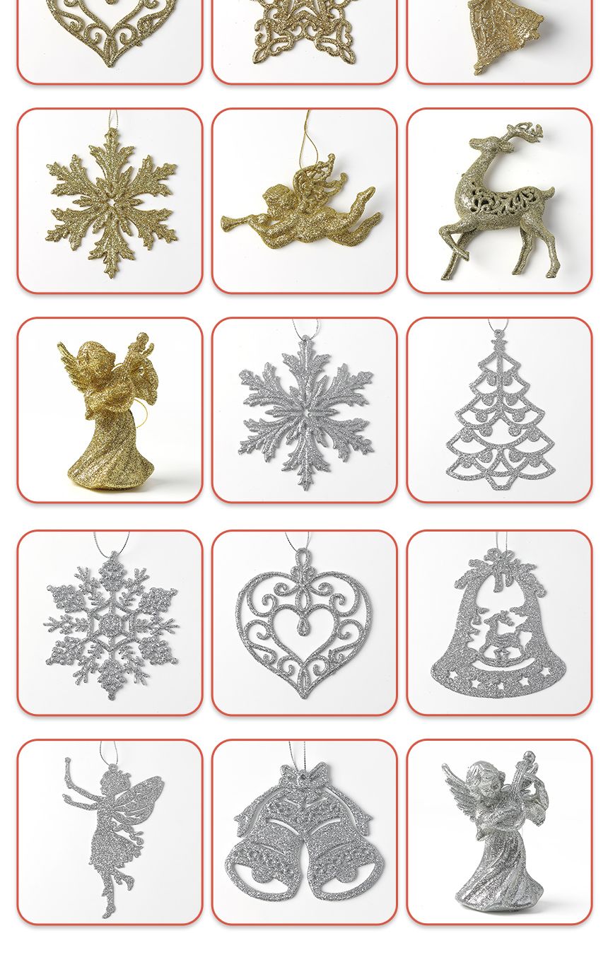 크리스마스 트리 오너먼트 6p세트(골드앤실버)/오너먼트/오너먼트세트/트리꾸미기/트리장식/트리장식세트/