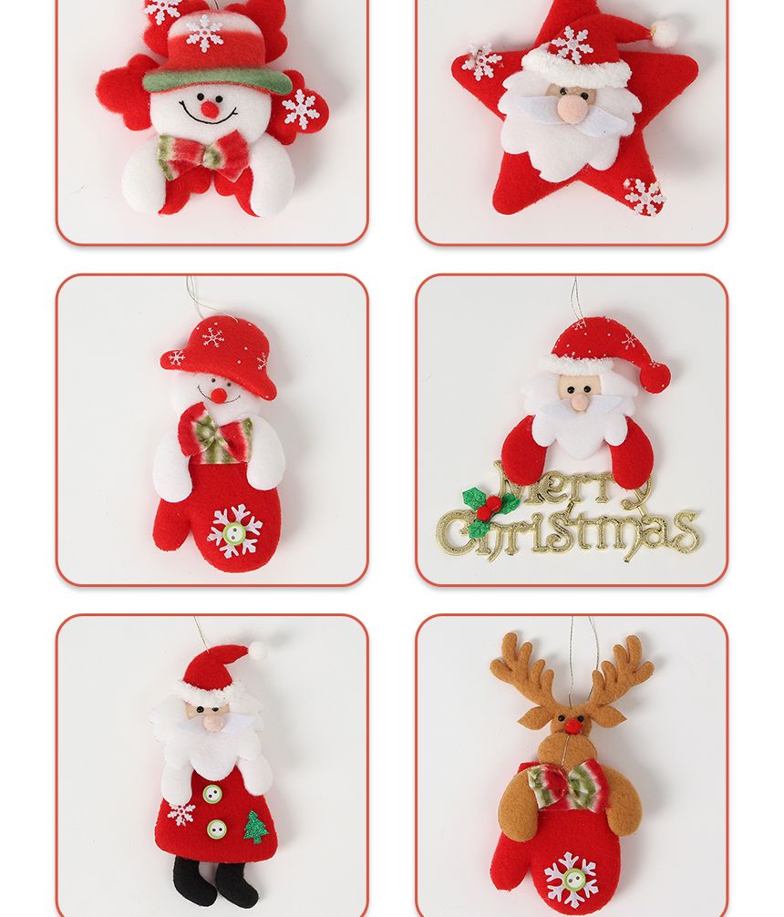 크리스마스 트리 오너먼트 6p세트(인형혼합)/오너먼트/오너먼트세트/트리꾸미기/트리장식/트리장식세트/트