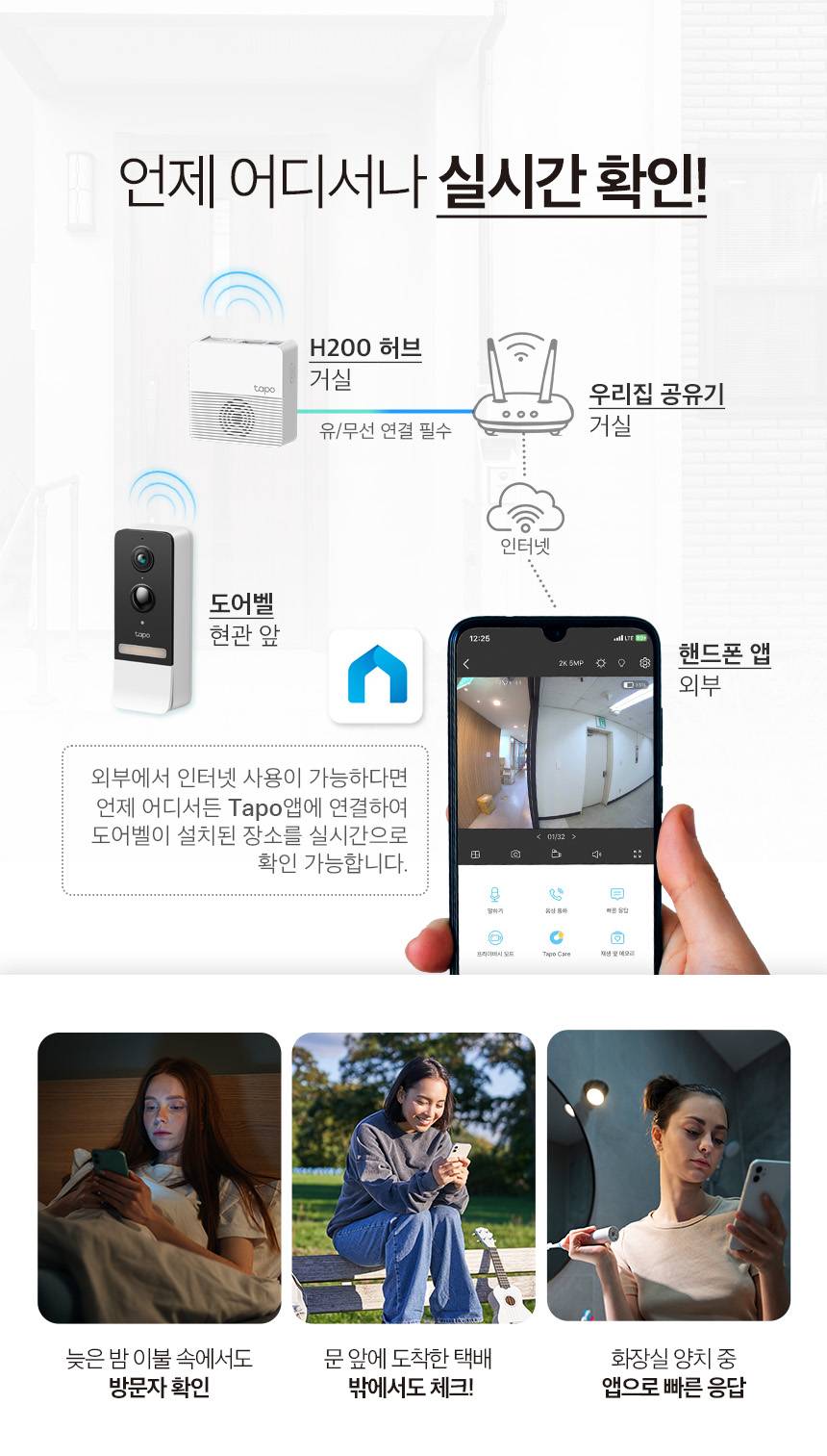 티피링크 Tapo D230S1 스마트 도어 CCTV CCTV 감시카메라 방범용CCTV CCTV카메라 카메라 씨씨티비 스마트도어CCTV 현관CCTV 360도원격회전CCTV 감시용카메라 방범용카메라