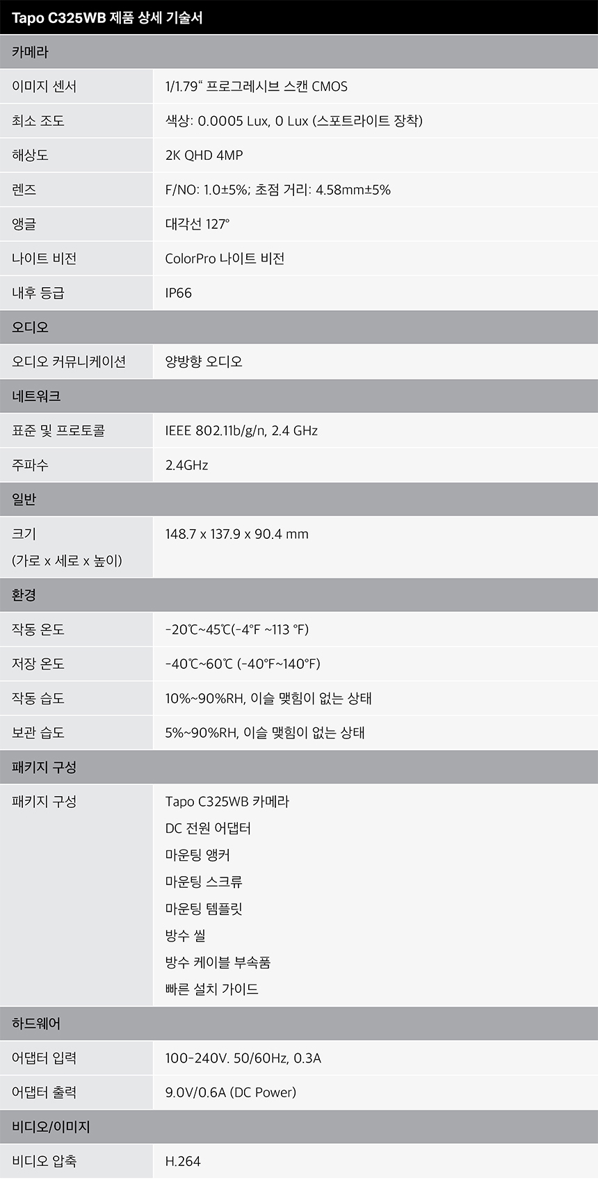 티피링크 Tapo C325WB 실외 보안 Wi-Fi 카메라 CCTV 감시카메라 실외보안CCTV WIFI카메라 방범용CCTV CCTV카메라 카메라 씨씨티비 외부용CCTV CCTV장비 감시용카메라 방범용카메라