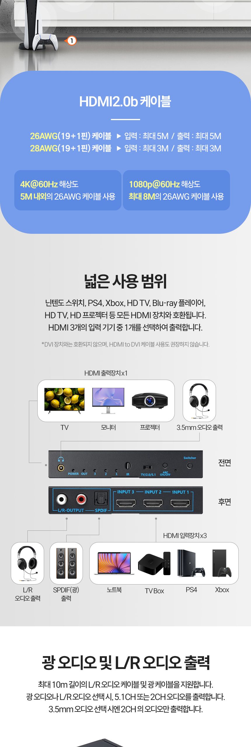 Coms HDMI 스위치 3:1 선택기/선택기/HDMI선택기/HDMI스위치/HDMI스위치선택기/31선택기/HDMI31선택기/HDMI