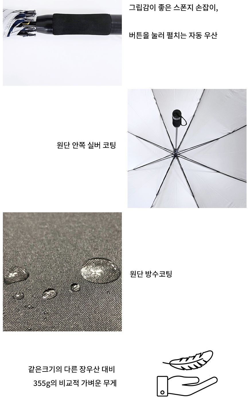루이 반자동 장우산 70실버 장우산 비닐우산 우산 패션우산 패션장우산 반자동장우산