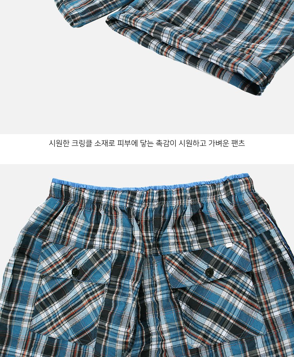 MP24029 크링클 체크 밴딩 반바지 크링클체크반바지 크링클반바지 체크반바지 바지 남성바지 밴딩반바지 남성반바지 남자반바지 남자바지 팬츠 남성팬츠