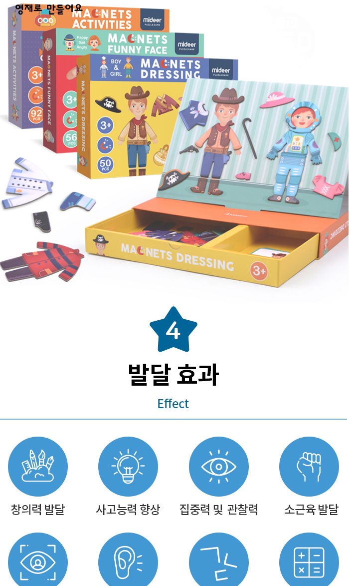 MIDEER 사람 얼굴 만드는 자석 보드 (KMD1038)/얼굴만드는자석보드/사람얼굴자석보드/자석보드/자석보드게
