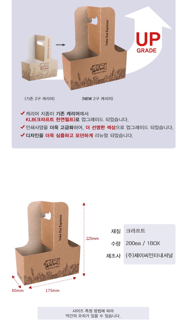 컵캐리어 2구 뉴욕캐리어 200개 캐리어 디자인캐리어 종이캐리어 컵캐리어 커피캐리어 커피컵캐리어 테이크아웃캐리어 업소용컵캐리어 업소용종이캐리어 업소용디자인컵캐리어