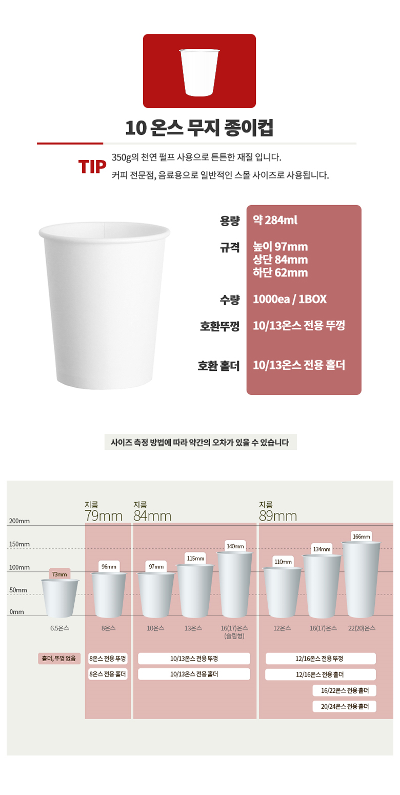 종이컵 10온스 무지 1000개 흰색종이컵 일회용종이컵 일회용컵 커피컵 음료컵 무지종이컵 심플종이컵 테이크아웃컵 테이크아웃커피컵 업소용커피컵