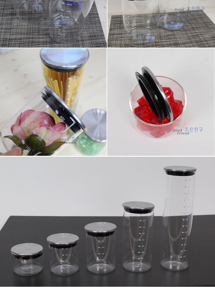 도모 모던유리밀폐용기 500ml 유리병 커피보관 향신료통 투명밀폐 모던밀폐용기 카페밀폐용기 원두보관 원두용기 유리밀폐용기