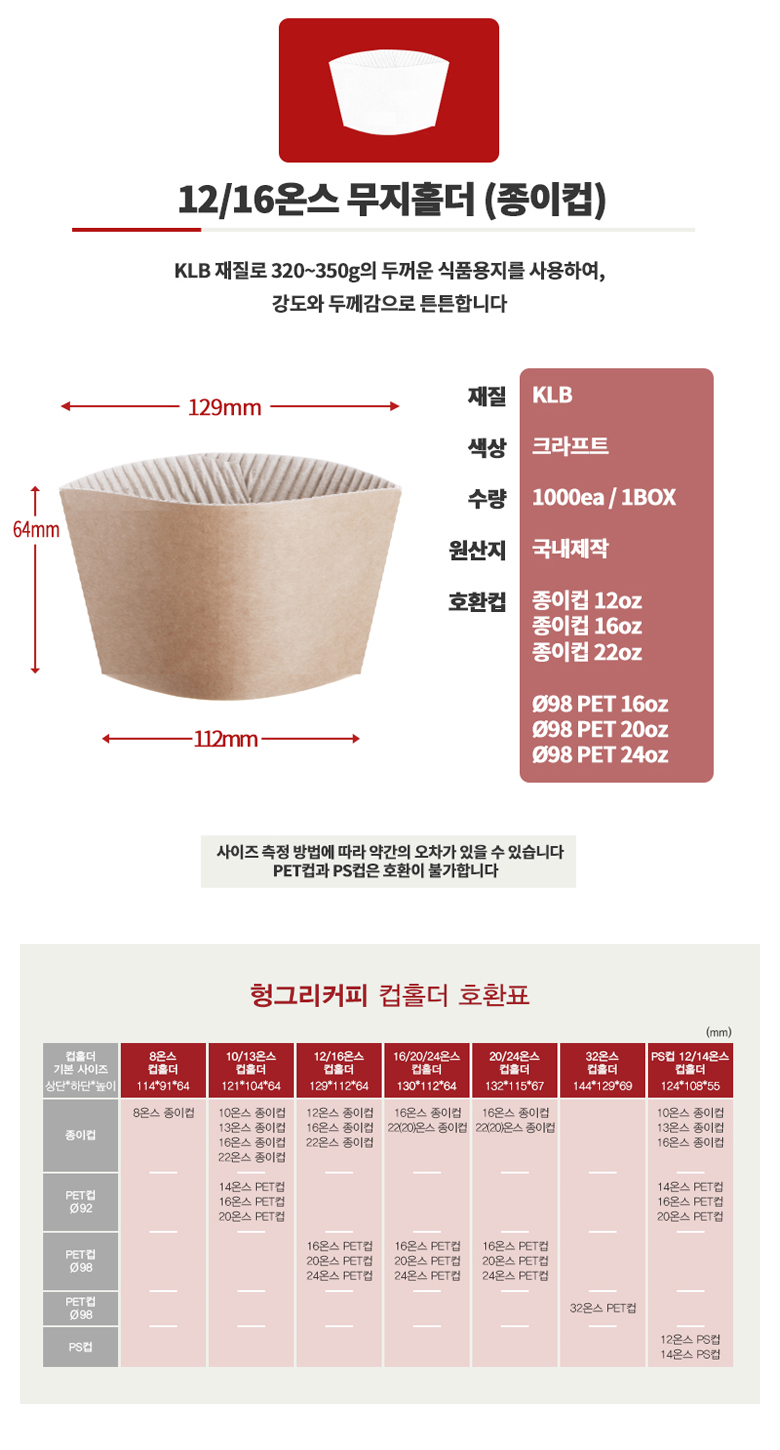 컵홀더 12 16온스 무지홀더 1000개 대용량컵홀더 테이크아웃컵홀더 커피컵홀더 음료컵홀더 주스컵홀더 종이컵홀더 테이크아웃소품 커피용품 업소용컵홀더 업소용종이컵홀더