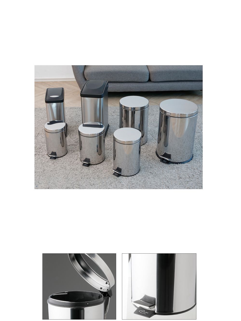 키친프리 스텐페달휴지통 20L_2153 사무용휴지통 다용도휴지통 사무실휴지통 가정용휴지통 페달휴지통 페달쓰레기통 스텐휴지통 휴지통 쓰레기통 실내쓰레기통