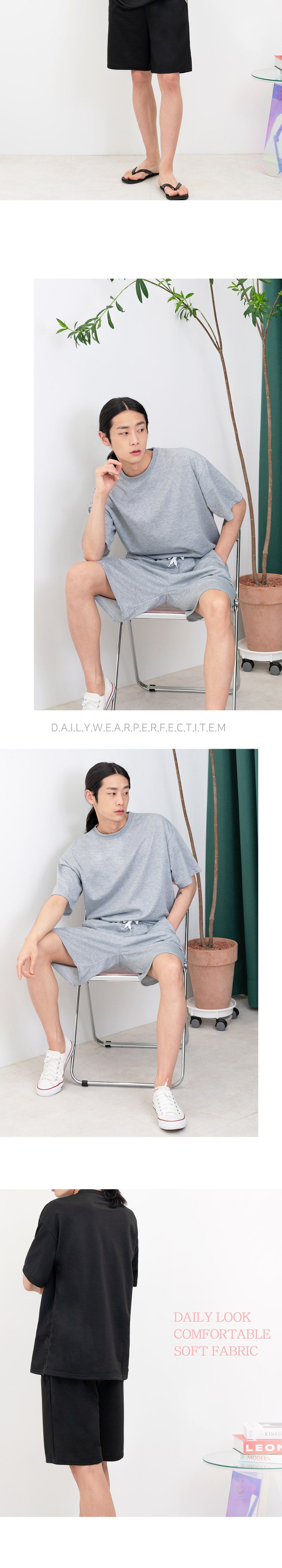 GQQ M580_M680 남자오버핏반팔티_5부밴딩반바지세트 티셔츠 남성티셔츠 남자티셔츠 라운드티셔츠 패션티셔츠 반바지 남성반바지 남자반바지 트레이닝반바지 티셔츠바지세트