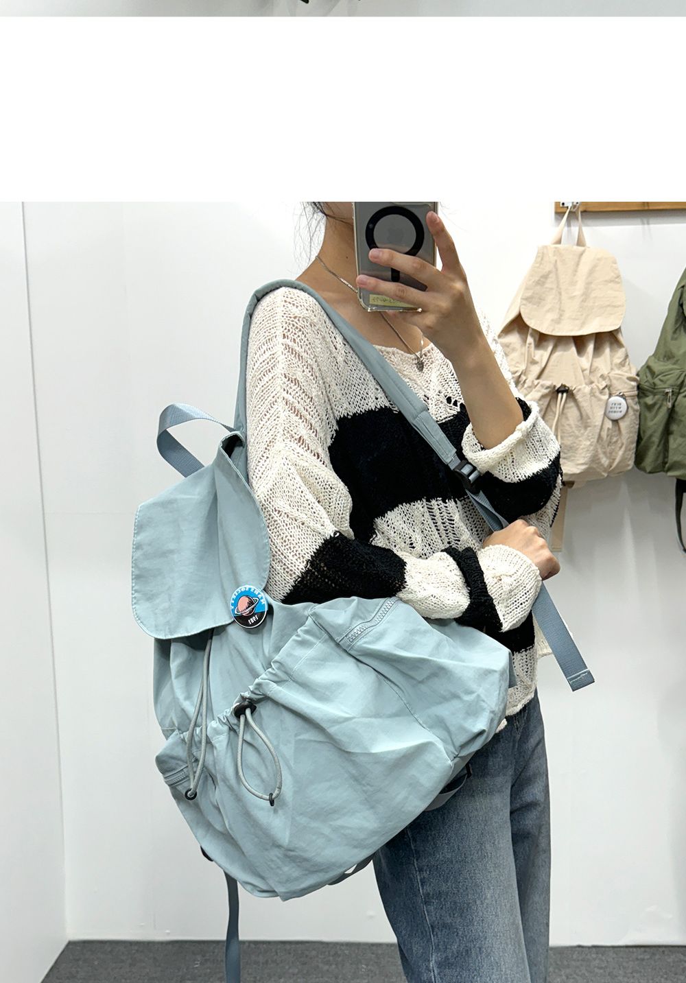 TRD_800 나일론 바스락 백팩 나일론백팩 나일론스트링백팩 학생백팩 패션백팩 가방 백팩 책가방 학교가방 학교백팩 캐주얼백팩 케주얼백팩
