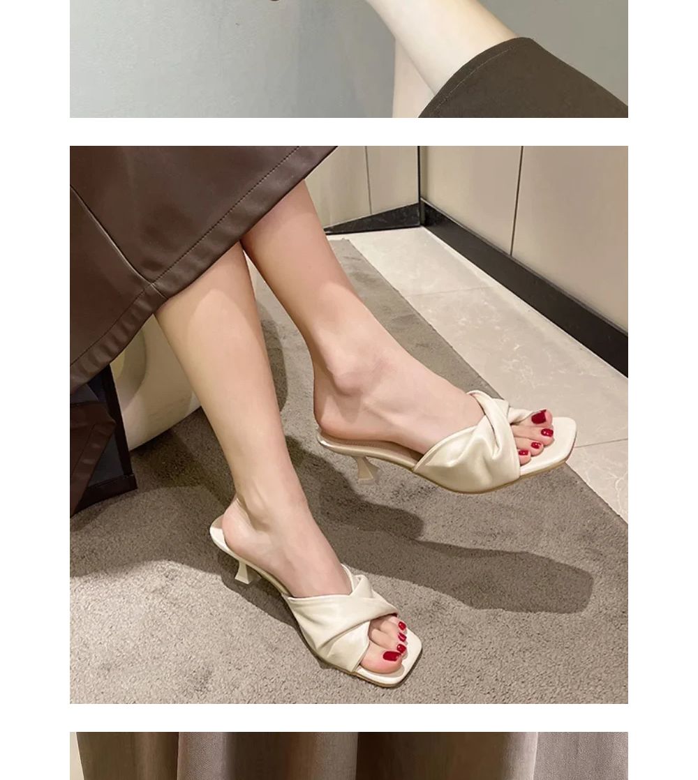 유어딧 트위스트 꼬임 여름 샌들 슬리퍼 SD-250726 여성스러운신발 정장샌들 여름샌들 슬리퍼샌들 굽있는슬리퍼 여자슬리퍼