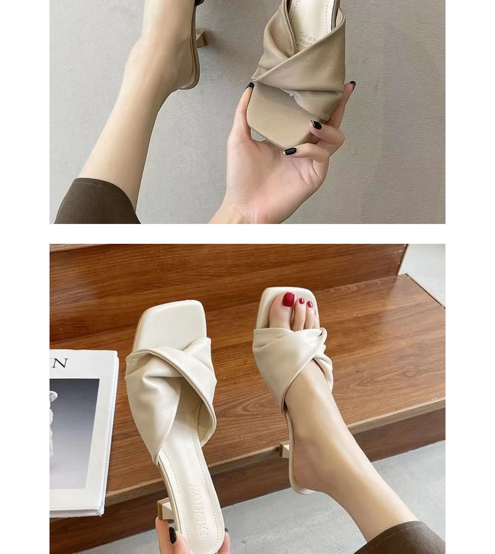 유어딧 트위스트 꼬임 여름 샌들 슬리퍼 SD-250726 여성스러운신발 정장샌들 여름샌들 슬리퍼샌들 굽있는슬리퍼 여자슬리퍼