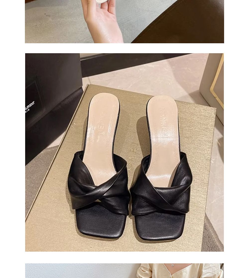 유어딧 트위스트 꼬임 여름 샌들 슬리퍼 SD-250726 여성스러운신발 정장샌들 여름샌들 슬리퍼샌들 굽있는슬리퍼 여자슬리퍼