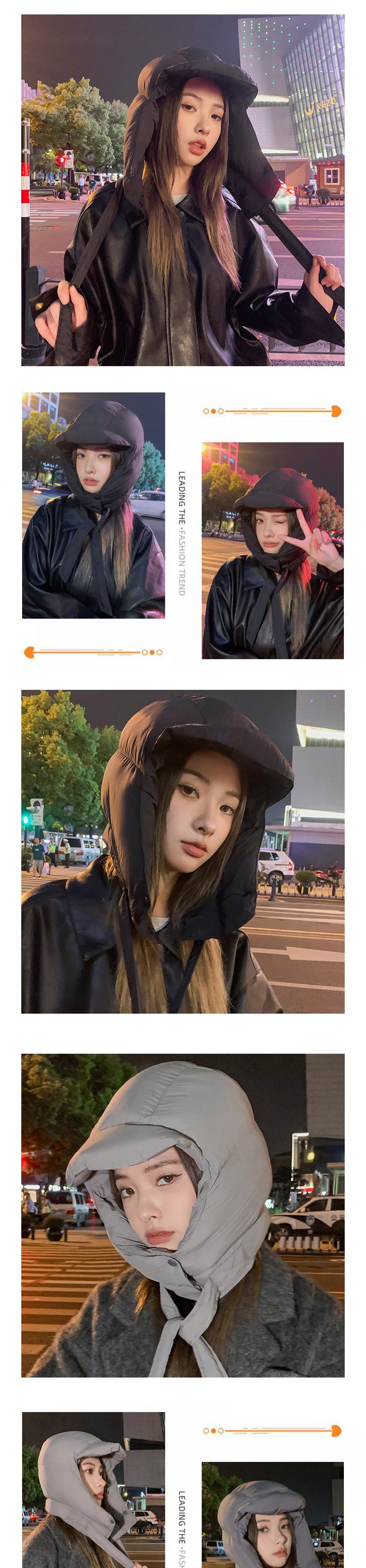 따뜻한 페이크 패딩 후드 URD-298 패딩모자 패딩후드모자 패딩귀달이모자 심플패딩모자 여성패딩모자 여자패딩모자 머리목후드 페이크후드모자 패딩끈모자 후드같은모자 패딩귀달이모자