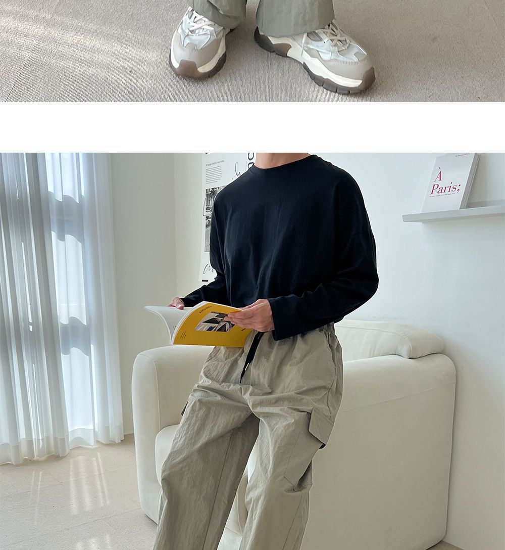 코븐 남자 나일론 카고 와이드 팬츠 SD-220974 남성바지 남자바지 와이드바지 남성와이드바지 남자와이드바지 패션와이드바지 밴딩와이드바지 와이드팬츠 통바지 남성통바지