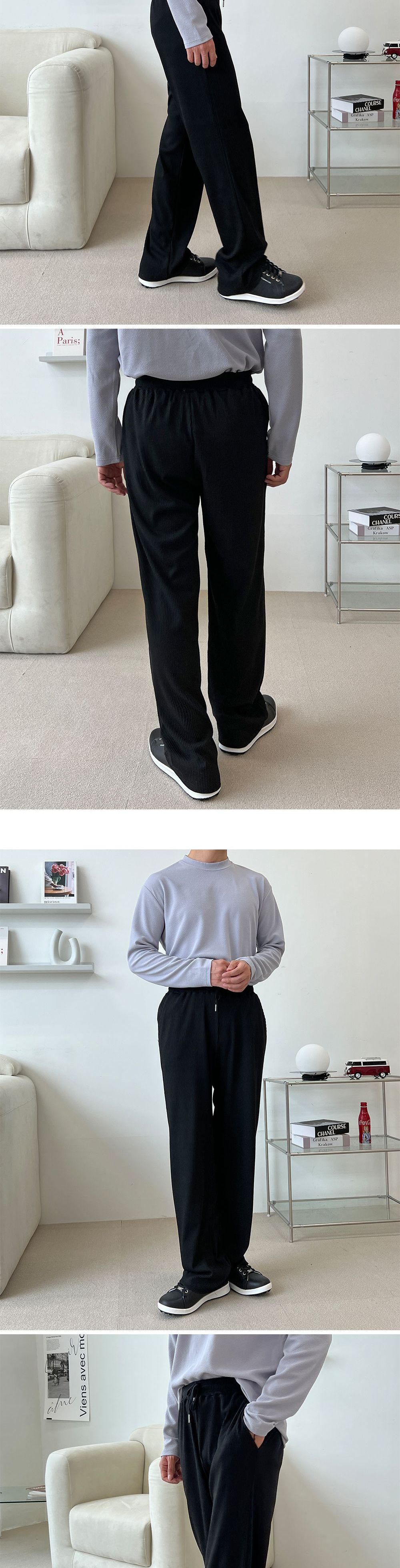 그란데 남자 플리츠 포켓 와이드 팬츠 SD-220976 남성바지 남자바지 와이드바지 남성와이드바지 남자와이드바지 패션와이드바지 밴딩와이드바지 와이드팬츠 통바지 남성통바지