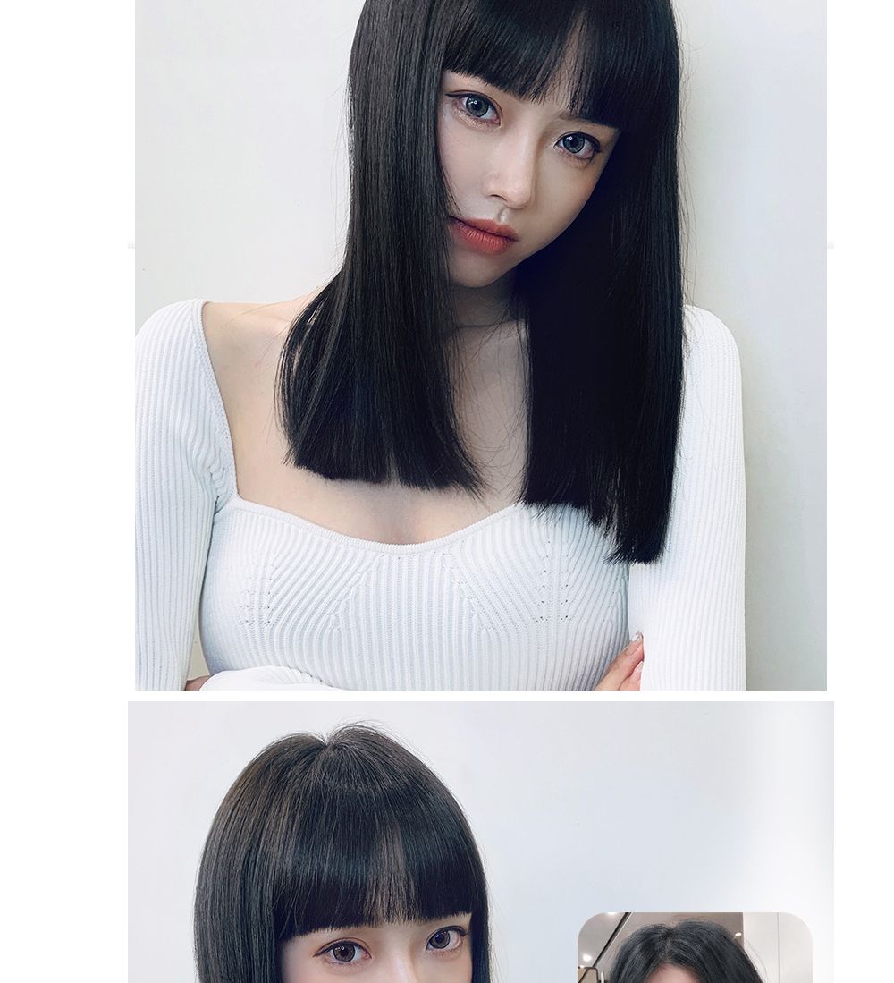 (진갈색 A타입) 인모 풀뱅 탑커버 앞머리 가발 SD-230341/앞머리가발/풀뱅앞머리가발/앞머리헤어피스/헤어