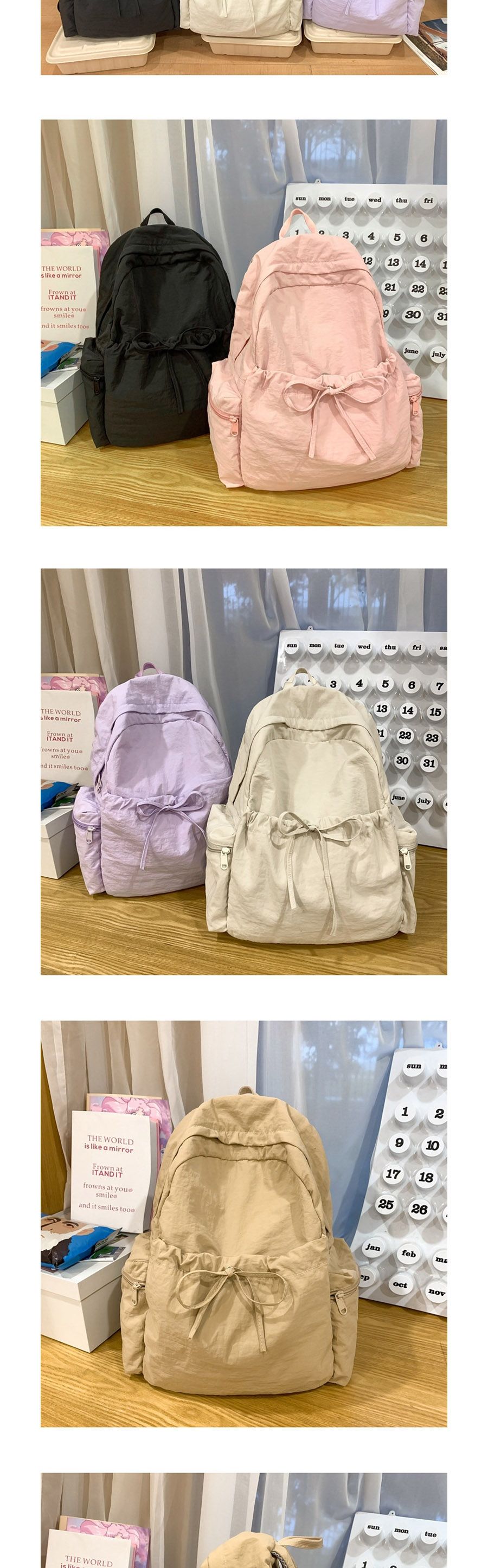 셔링 리본 여성 경량 백팩 ELG-224 셔링백팩 경량백팩 베이직백팩 책가방 소형책가방 캐주얼백팩 컬러백팩 학생가방