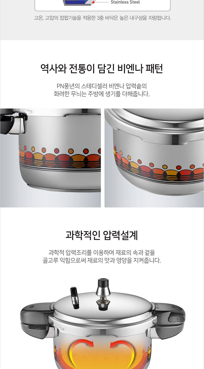 PN풍년 압력솥 비엔나 6인용/스텐압력솥/풍년압력밭솥/풍년압력밥솥/풍년압력솥/풍년스텐압력솥/압력밭솥/