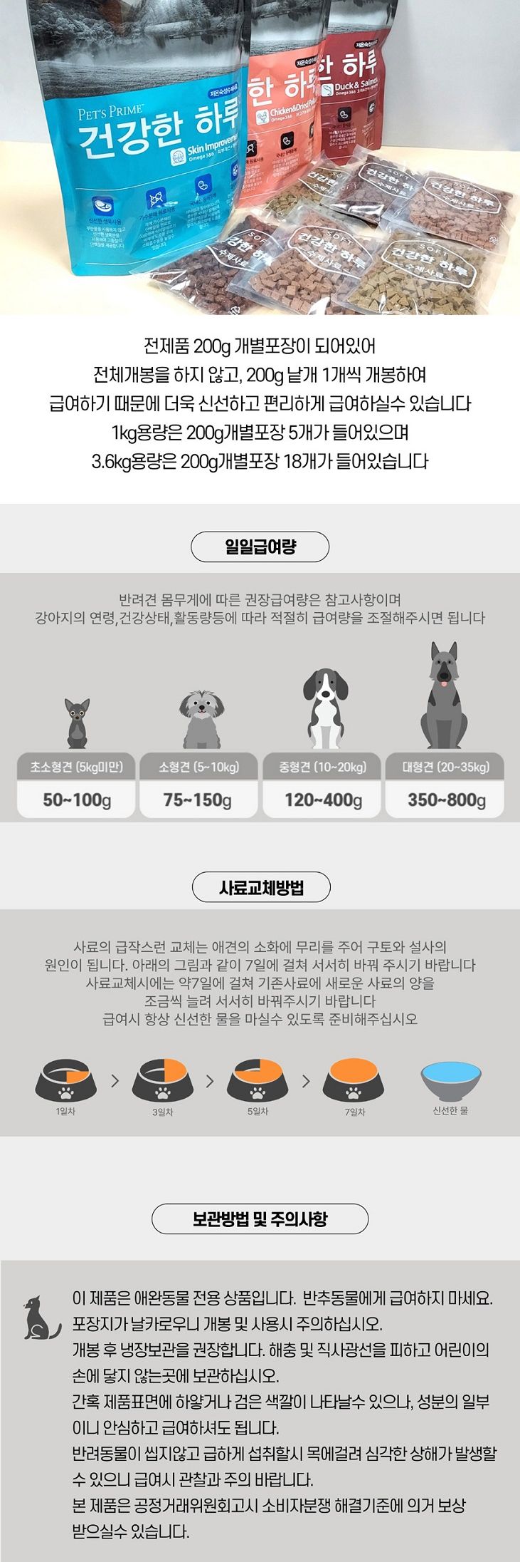 펫츠프라임 건강한 하루 1kg (오리연어)