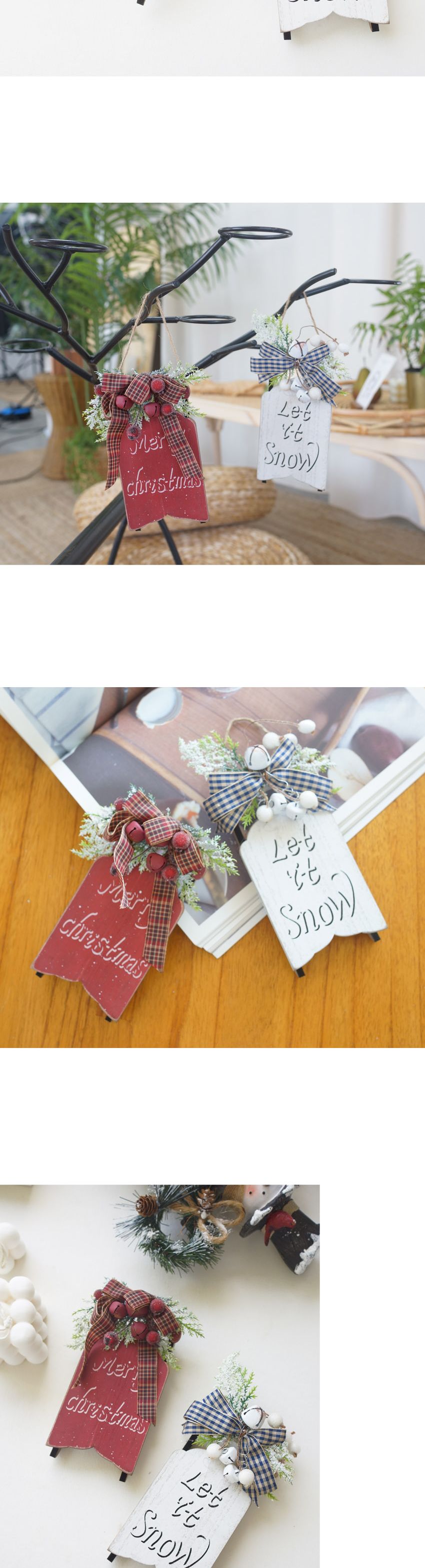 크리스마스 썰매 리스 2P/성탄절장식/크리스마스장식/트리장식/성탄절장식품/크리스마스장식품/트리장식품/