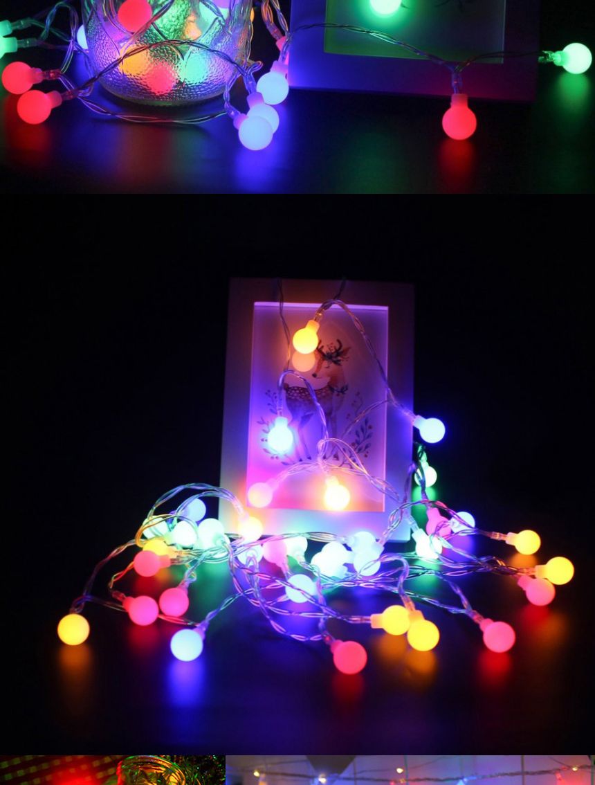 LED 컬러 앵두전구 20구 3m (건전지타입)/방울전구/전구/가랜드전구/앵두전구/트리전구/파티용전구/장식전