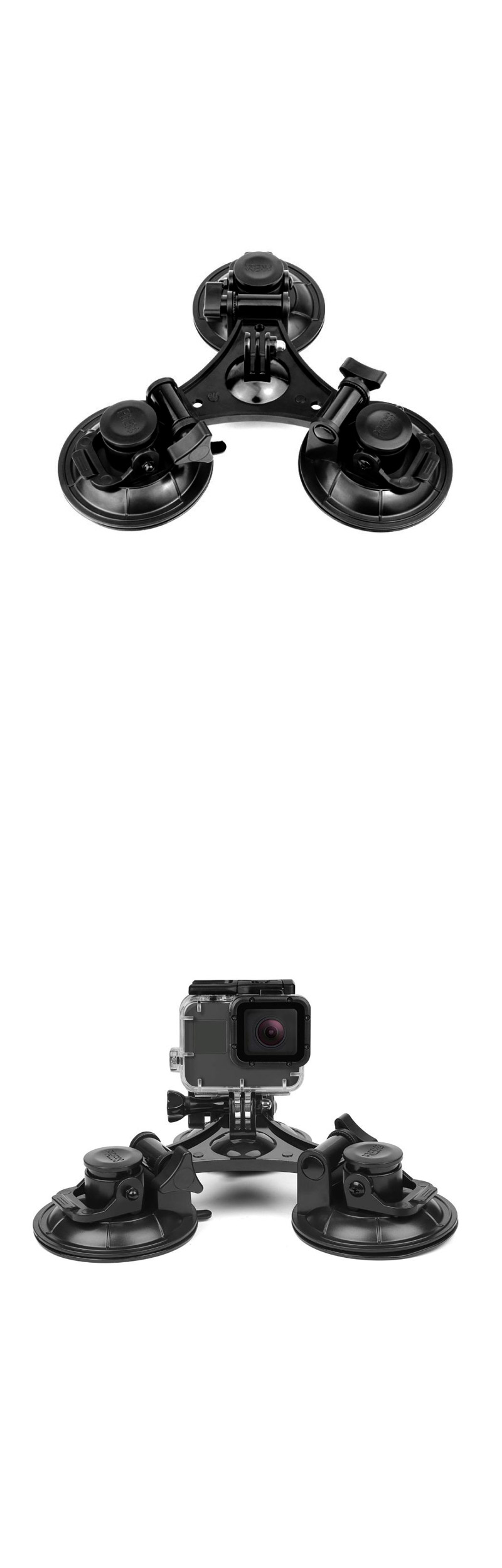 90mm 3구 흡착 유리 마운트 자동차 dji 오즈모 액션캠/액션캠흡착거치대/캠흡착거치대/캠유리거치대/액션캠