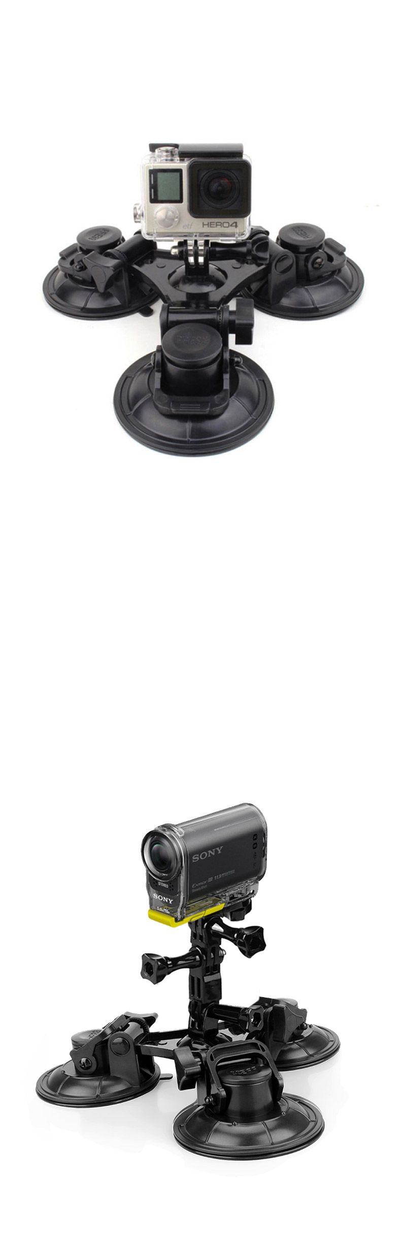 90mm 3구 흡착 유리 마운트 자동차 dji 오즈모 액션캠/액션캠흡착거치대/캠흡착거치대/캠유리거치대/액션캠