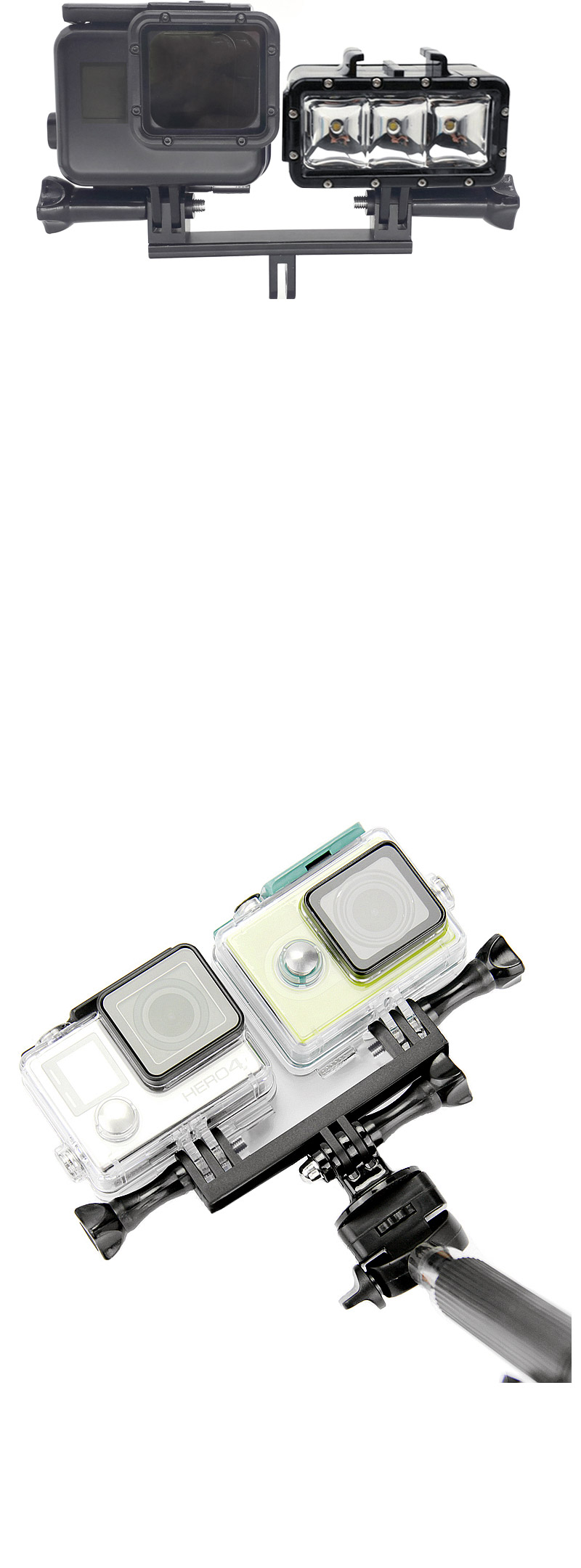 알미늄 듀얼 더블 마운트 인스타 360 오즈모 액션캠/고프로브라켓/캠브라켓/액션캠브라켓/더블브라켓/더블