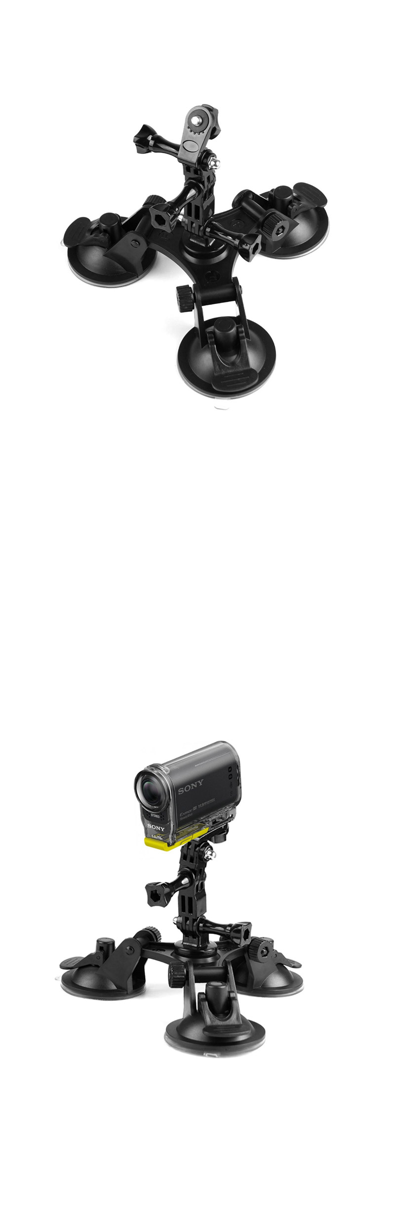 68mm 3구 흡착 유리 마운트 자동차 dji 오즈모 액션캠/액션캠흡착거치대/캠흡착거치대/캠유리거치대/액션캠