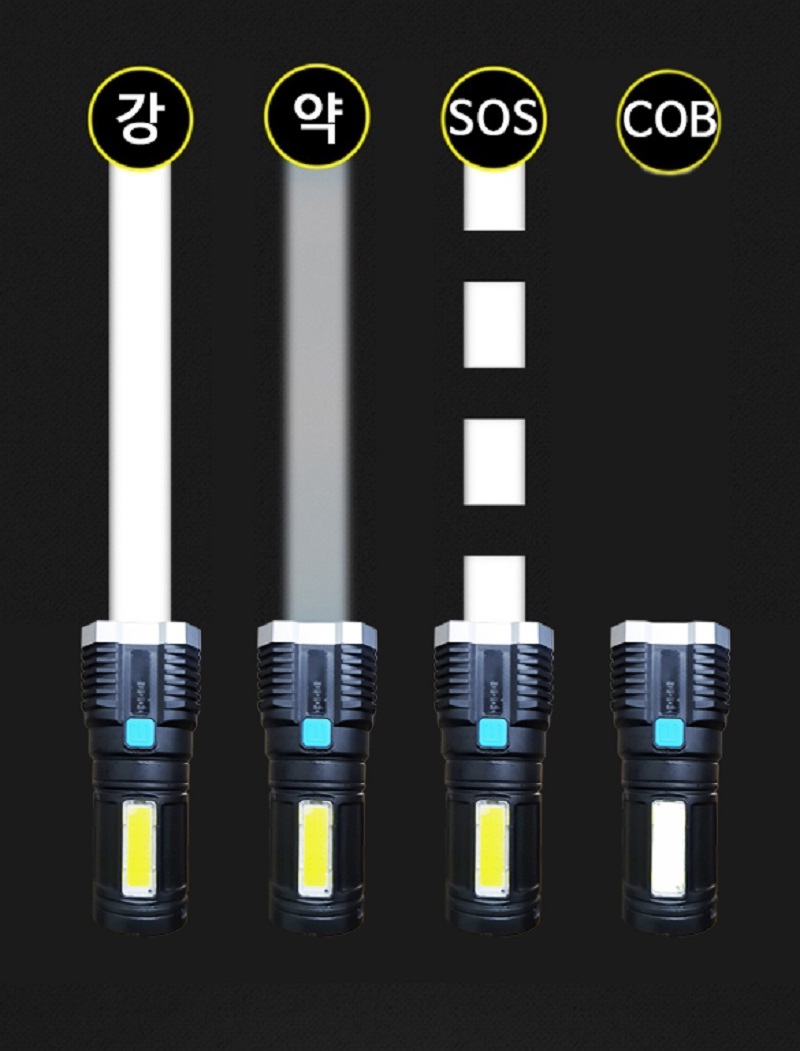 4구후레쉬 충전식 캠핑랜턴 손전등 고휘도 써치라이트/랜턴/써치등/써치랜턴/충전식랜턴/캠핑랜턴/손전등/